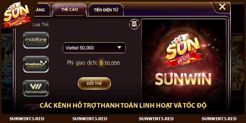 Các kênh hỗ trợ thanh toán linh hoạt và tốc độ