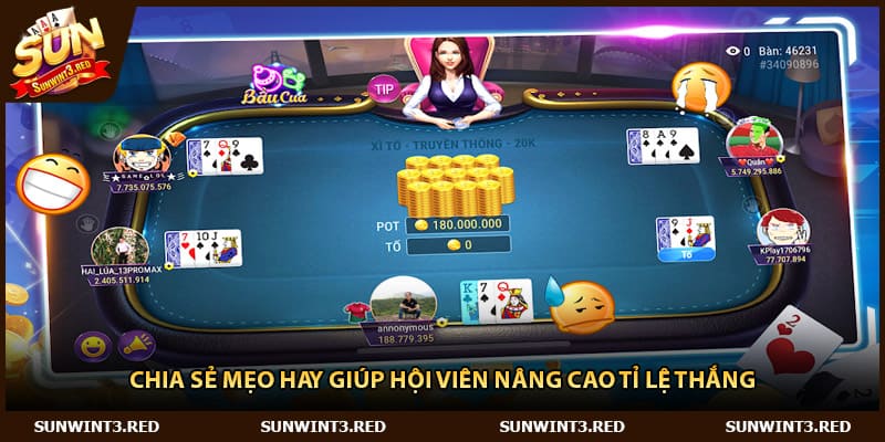 Chia sẻ mẹo hay giúp hội viên nâng cao tỉ lệ thắng